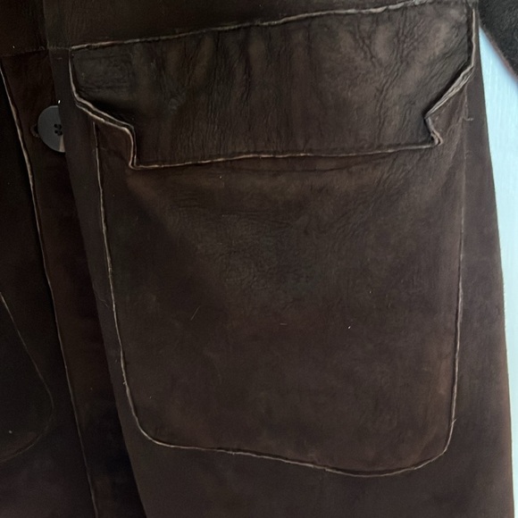 Vintage Cole Haan Country Brown Leather and Fur Coat Men’s Size Large - Picture 12 of 16